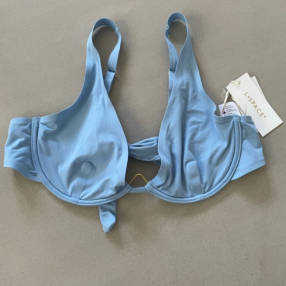 NWT L*Space Seamless Alana Top & Cabana Bottom M Light Blue - Picture 3 of 8